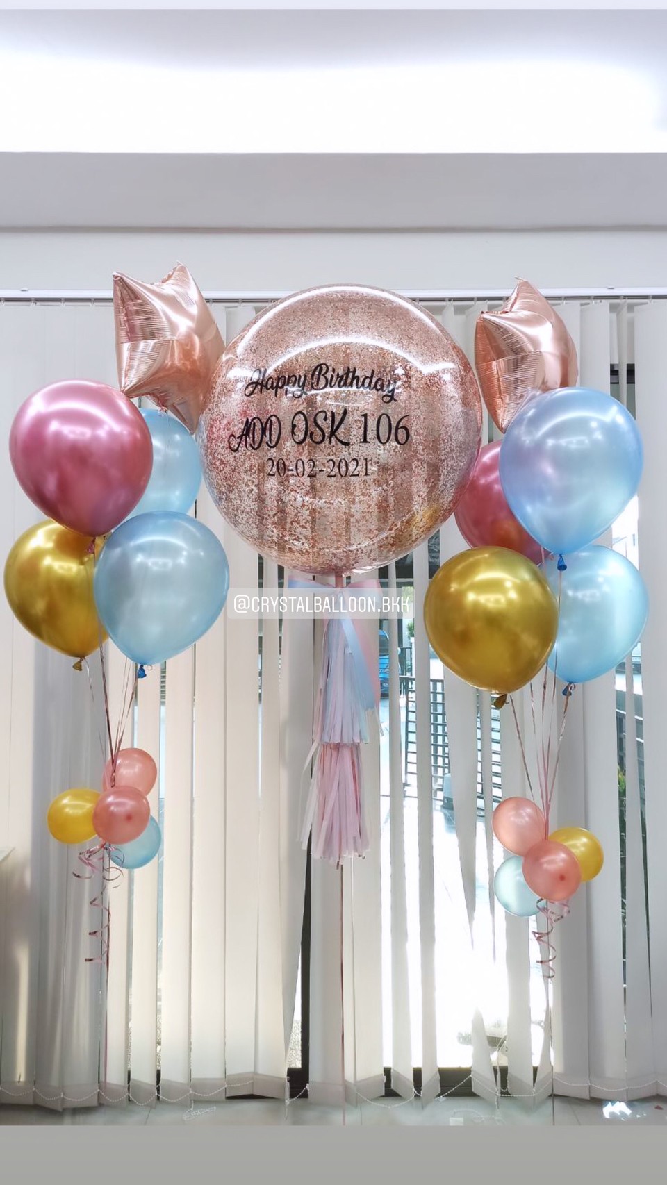 ลูกโป่ง วันเกิด Bubble ขนาด 24" สีสัน สวย สะดุดตา พร้อม ช่อลูกโป่ง 2 ช่อ,ฟอยล์ดาว ขนาด 24" 2 ชิ้น พร้อมตกเเต่ง สามารถเปลี่ยนสีลูกโป่ง/เปลี่ยนข้อความ/เปลี่ยนขนาดได้