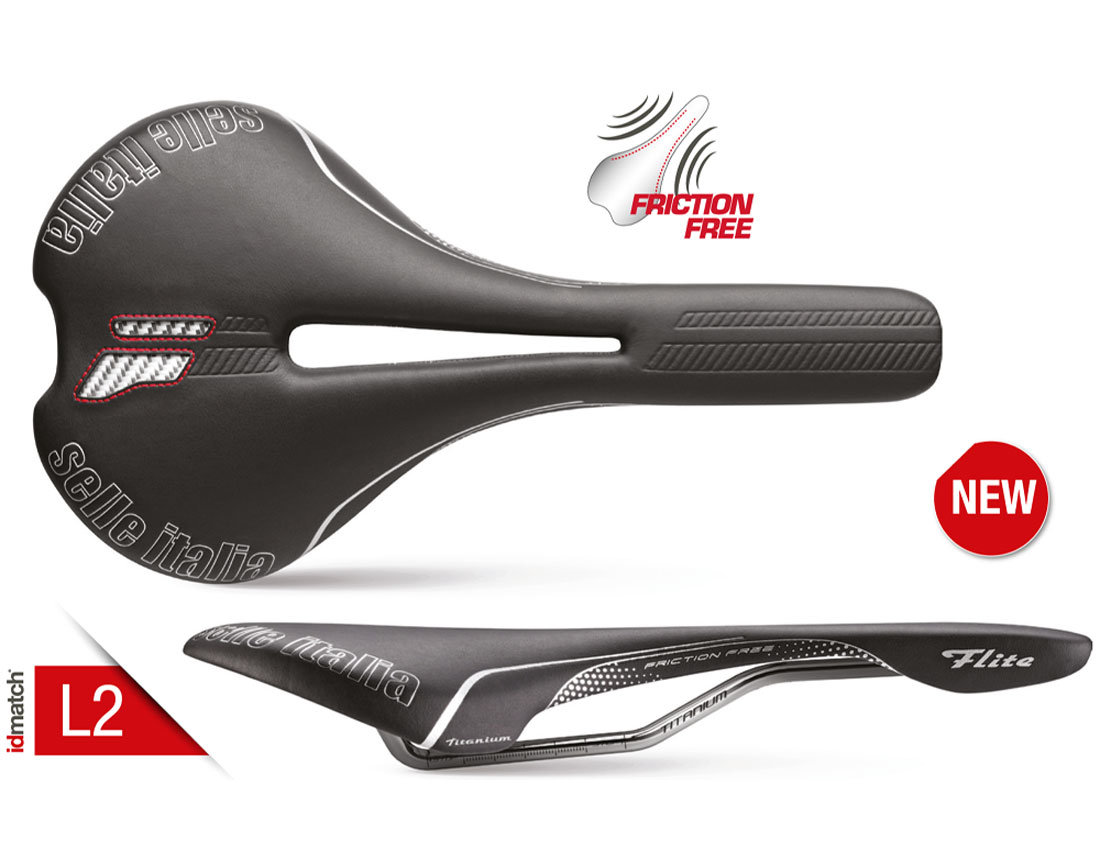 SELLE ITALIA อานนั่ง, FLITE FRICTION FREE FLOW, สีดำ (Road/MTB), L2