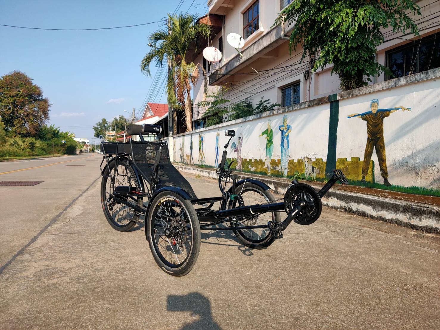 MOTRIKE Recumbent ELECTRIC Bicycle Trikes BIKE, 3*7speeds, Seat Folding 3 wheel, M-009E 250w, MY2024