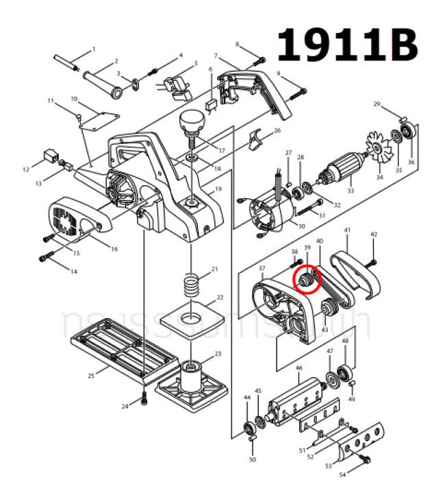 มู่เล่ย์ทุ่น กบไฟฟ้า Makita-มากีต้า 1911B [#39] Pn.222050-7 (แท้) ##