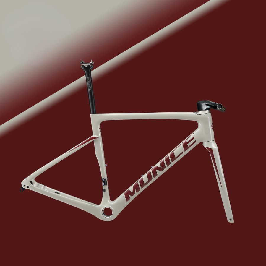 Munice R2PB Flat Bar Carbon Road Frame – Ultra-Light 980g, Toray T800 + M46, Disc Brake Compatible, 700C, 9 Colors | 5-Year Warranty