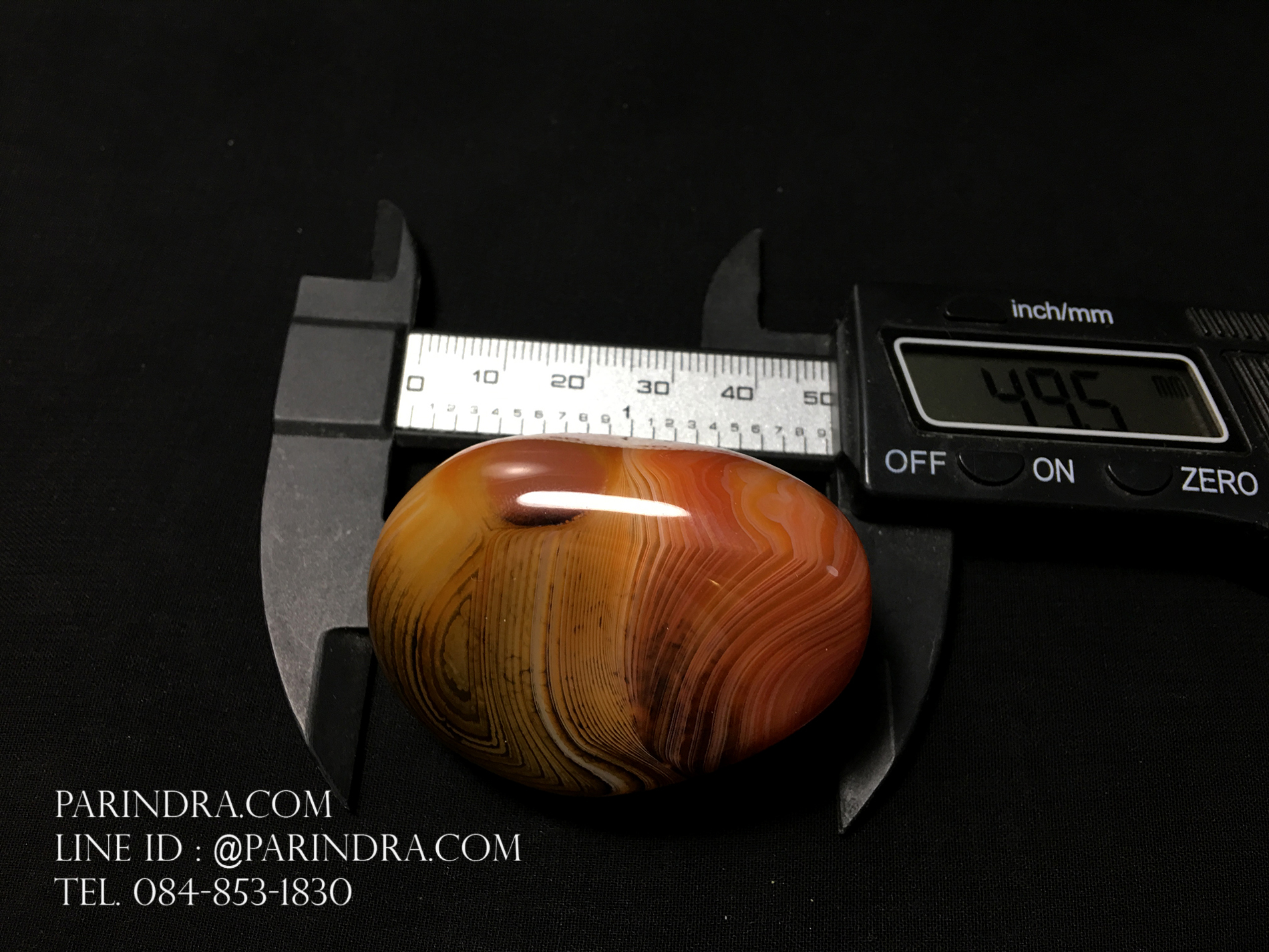 หินอาเกต AGATE แบบก้อน ลวดลายสีน้ำตาลส้ม AGT013