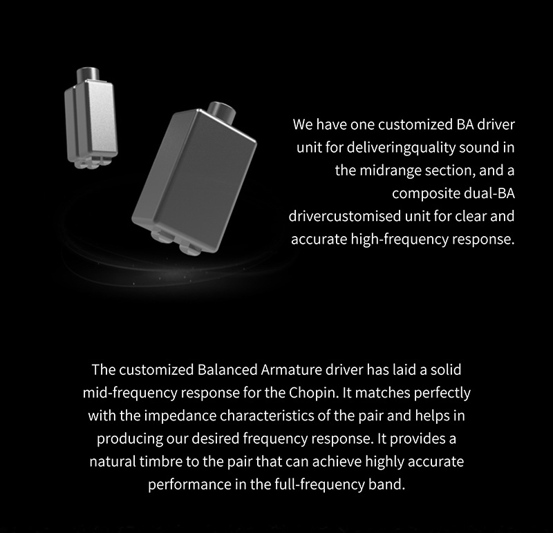 Gizaudio x Binary Chopin หูฟัง IEMs Hybrid 4 ไดรเวอร์ 1DD+3BA ประกันศูนย์ไทย