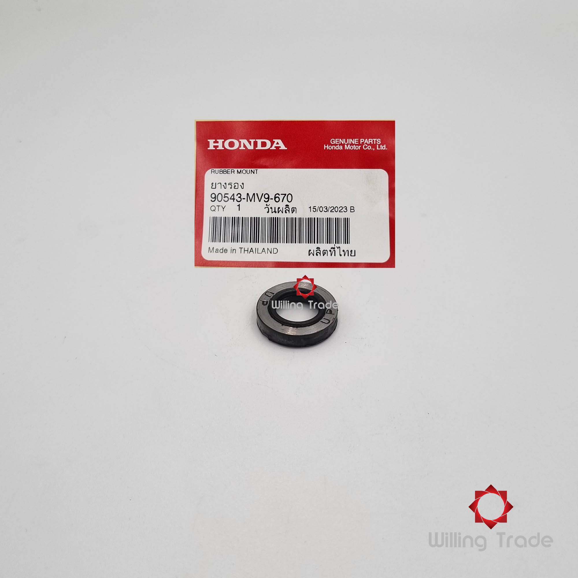 ยางรอง (โบลท์ยึดฝาครอบฝาสูบ) (WX588) HONDA: (90543-MV9-670) CLICK110 คาร์บู (2006-2008), SONIC เก่า ใหม่ ... แพ๊คละ 1 ชิ้น... [แท้ศูนย์ 100%] ...กลุ่มอะไหล่ฝาครอบฝาสูบ... RUBBER, MOUNTING