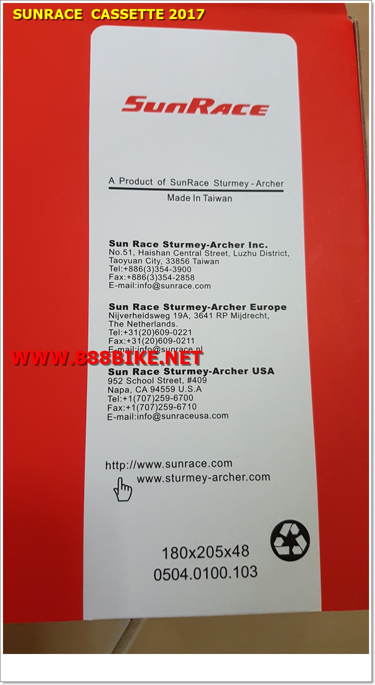 สเตอร์หลัง SUNRACE 10 สปีด ,CS-MS3 CASSETTE MTB ,11-42T WIDE RANGE