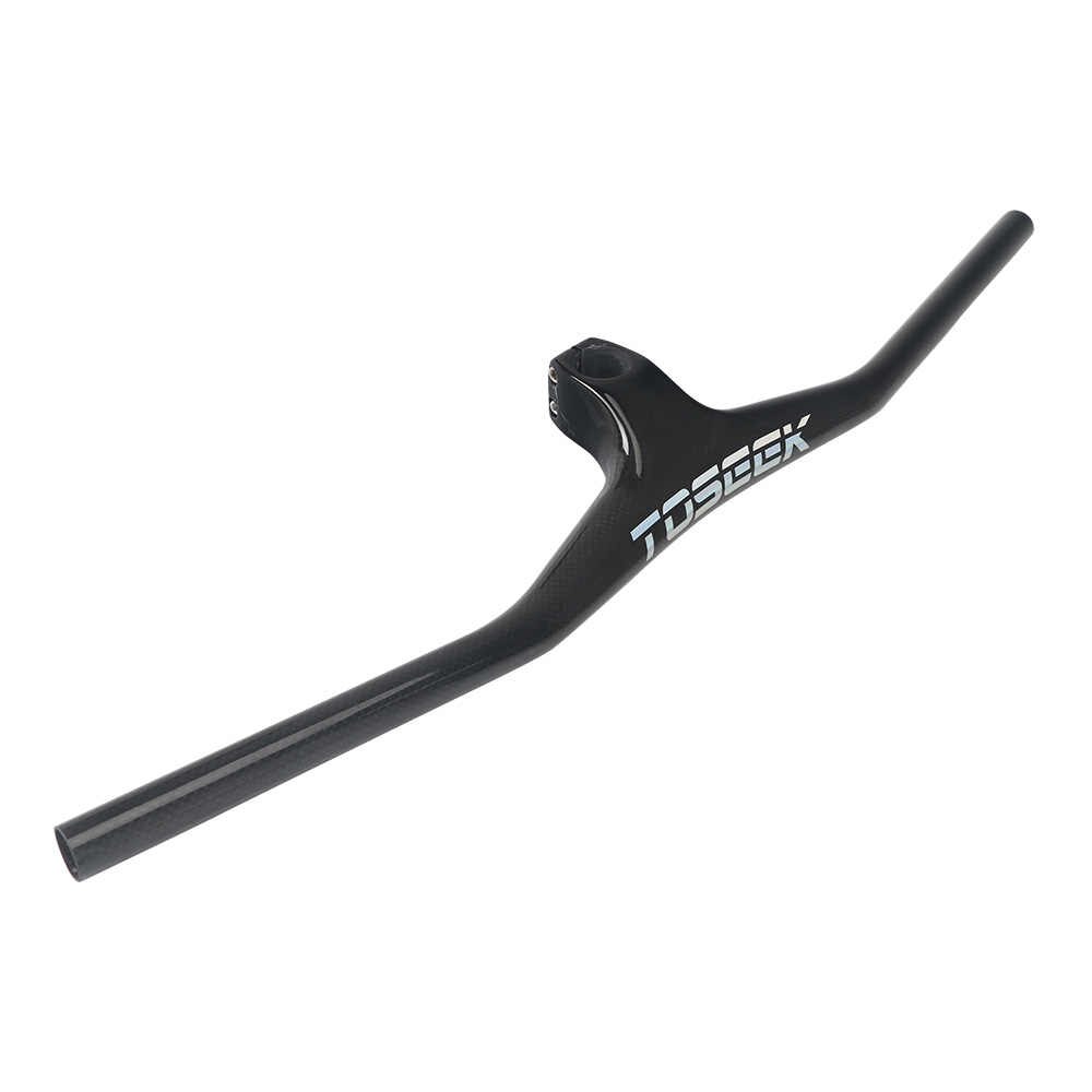 แฮนด์ตรงคาร์บอน TOLEAK TS-CHB03 Flat Integrated handlebar Mountain handle bar and Stem -17องศา, TOS917