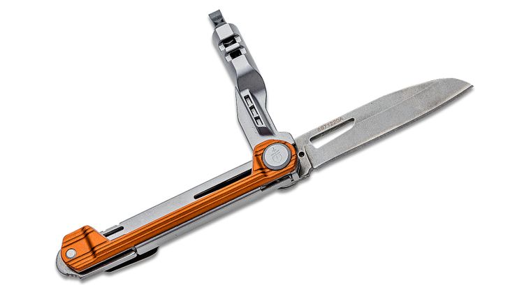 Armbar Slim Drive Multi-Function Folding Knife with Plain Blade and Orange Handle