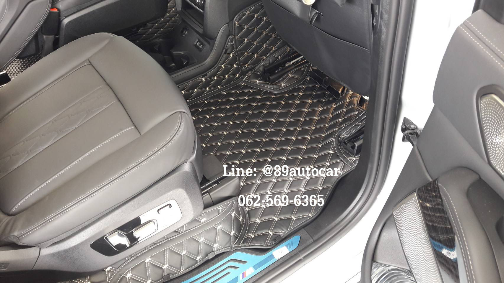 พรมรถยนต์ BMW X7 LCI 2023 ปูพรมvvip สีดำด้ายทอง เต็มคัน