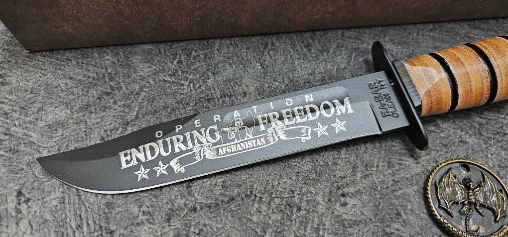 Ka-Bar Bowie Full Size US ARMY Operation Enduring Freedom Knife (7" Black)