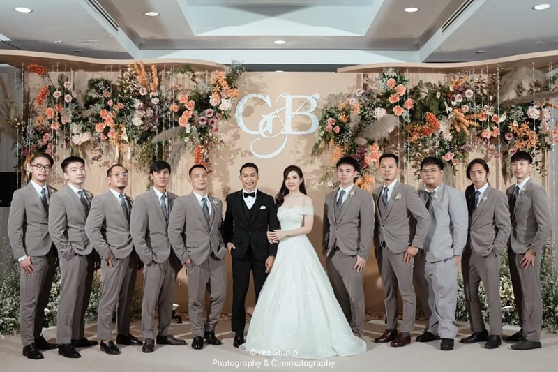 พร้อมเช่า ชุดสูทชาย สีน้ำตาล ทรงเข้ารูป สไตล์เกาหลี พร้อมเสื้อกั๊ก