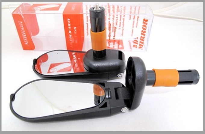 กระจกมองข้างพับได้ ทรงรียาว MR-2280S BAR END MIRROR 3D Bicycle Mirror สำหรับรูเล็ก 15-22มม.
