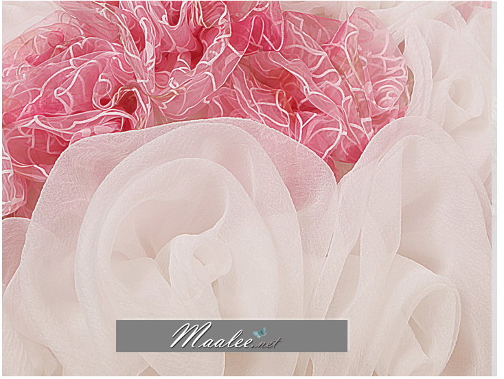 พร้อมเช่า ชุดแฟนซี เช่า 500 ชุดราตรีสั้น เกาะอก สีกุหลาบแต่งดอกไม้สามมิติ พองฟูน่ารักมาก