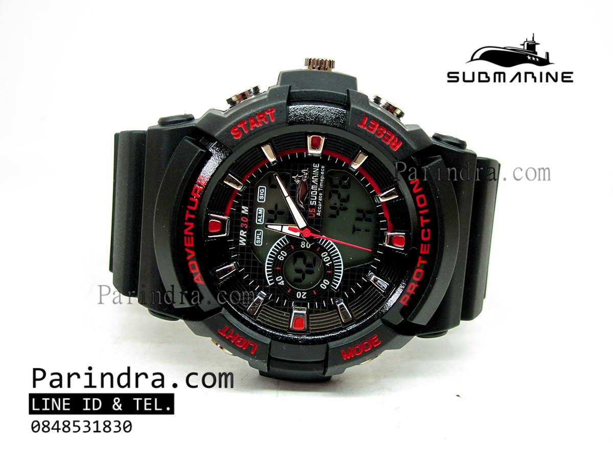 US submarine Protector รุ่น TP3147M สีดำตัดแดง
