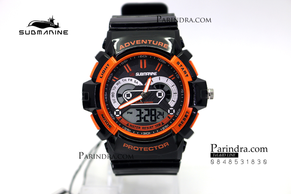 นาฬิกา US submarine TP3160M ดำ-ส้ม