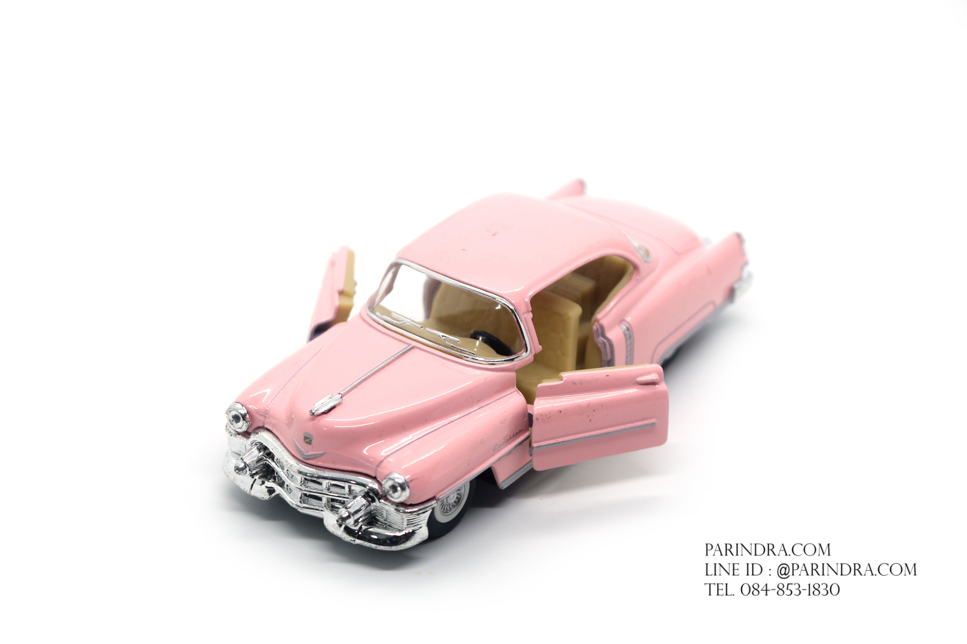 โมเดลรถเหล็ก รถจำลอง CHEVROLET CORVETTE 1957 สีชมพู