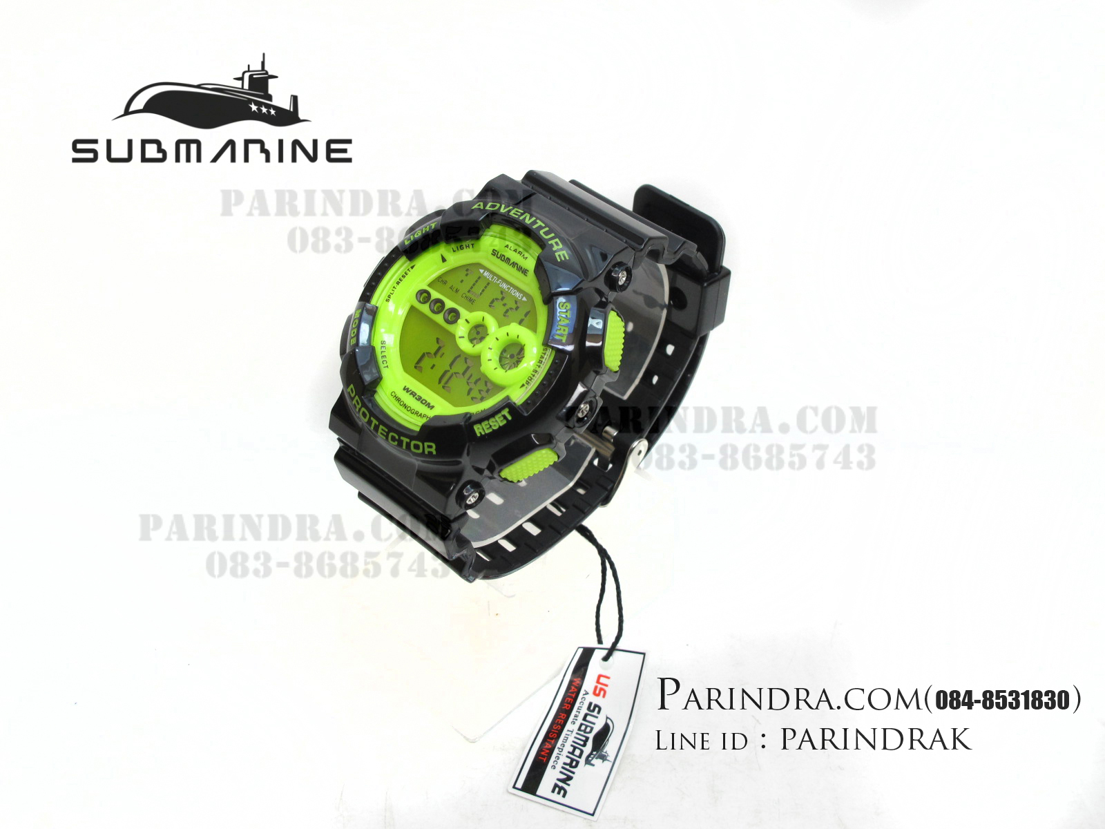 นาฬิกา US submarine รุ่น TP1282M สีดำ-หน้าปัดเขียว พื้นหลังเขียว