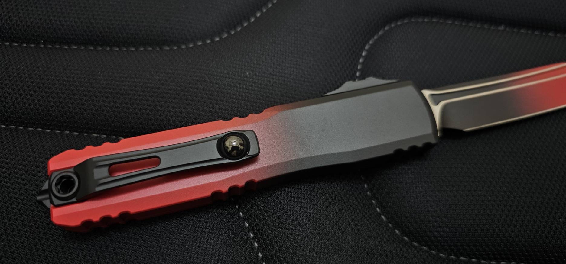 Microtech Ultratech Gen III ZBP T/E Faded Black & Red Handle