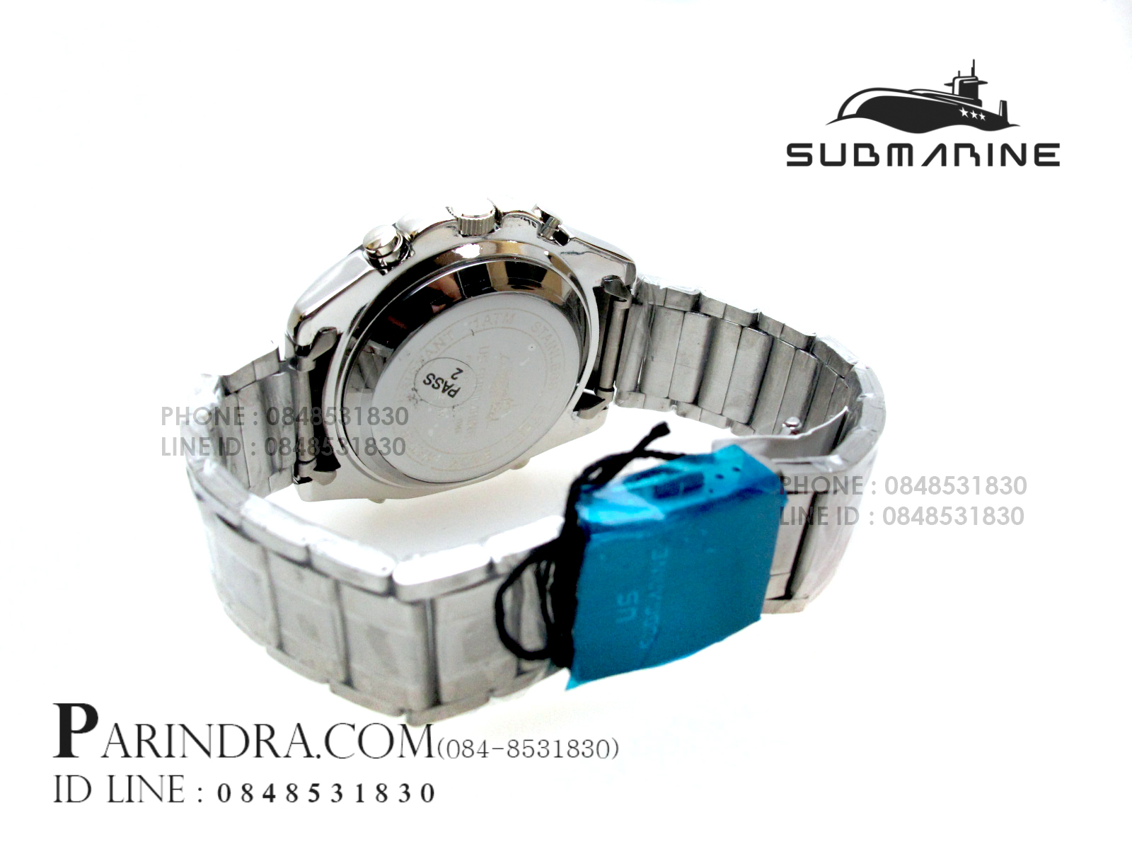 นาฬิกา US Submarine TA5224M หน้าปัดขาวเข็มน้ำเงิน