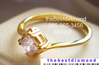 BR002=== แหวนเพชรCZ สี่เหลี่ยม(Emerald Cut) เรียบ หรู ดูดี ไม่เวอร์ ใส่ติดนิ้วได้สวยน่ารักค่ะ