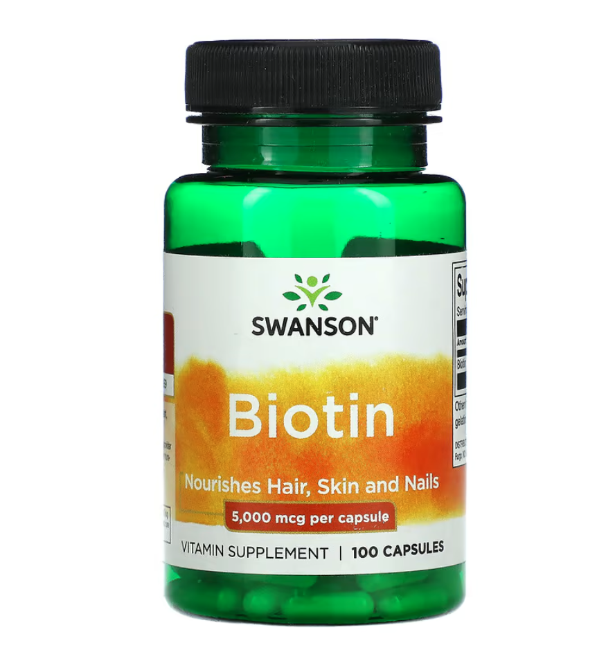Swanson Biotin 5000 mcg 100 Capsules