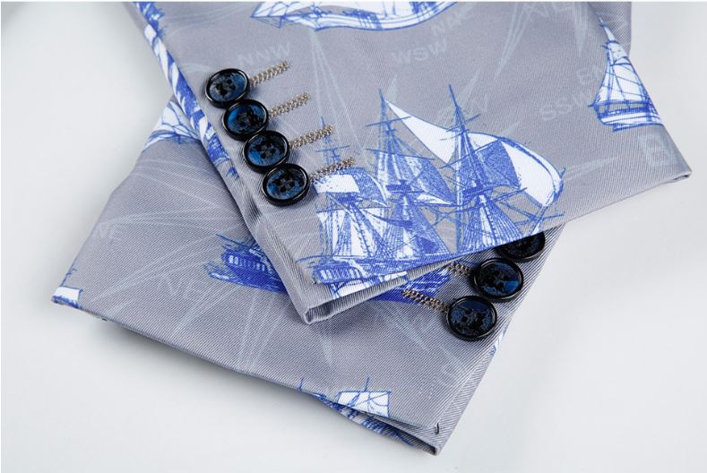 Pre-order เสื้อสูทชายแฟชั่น ลายกราฟฟิก สีสดใส ** เฉพาะเสื้อ**