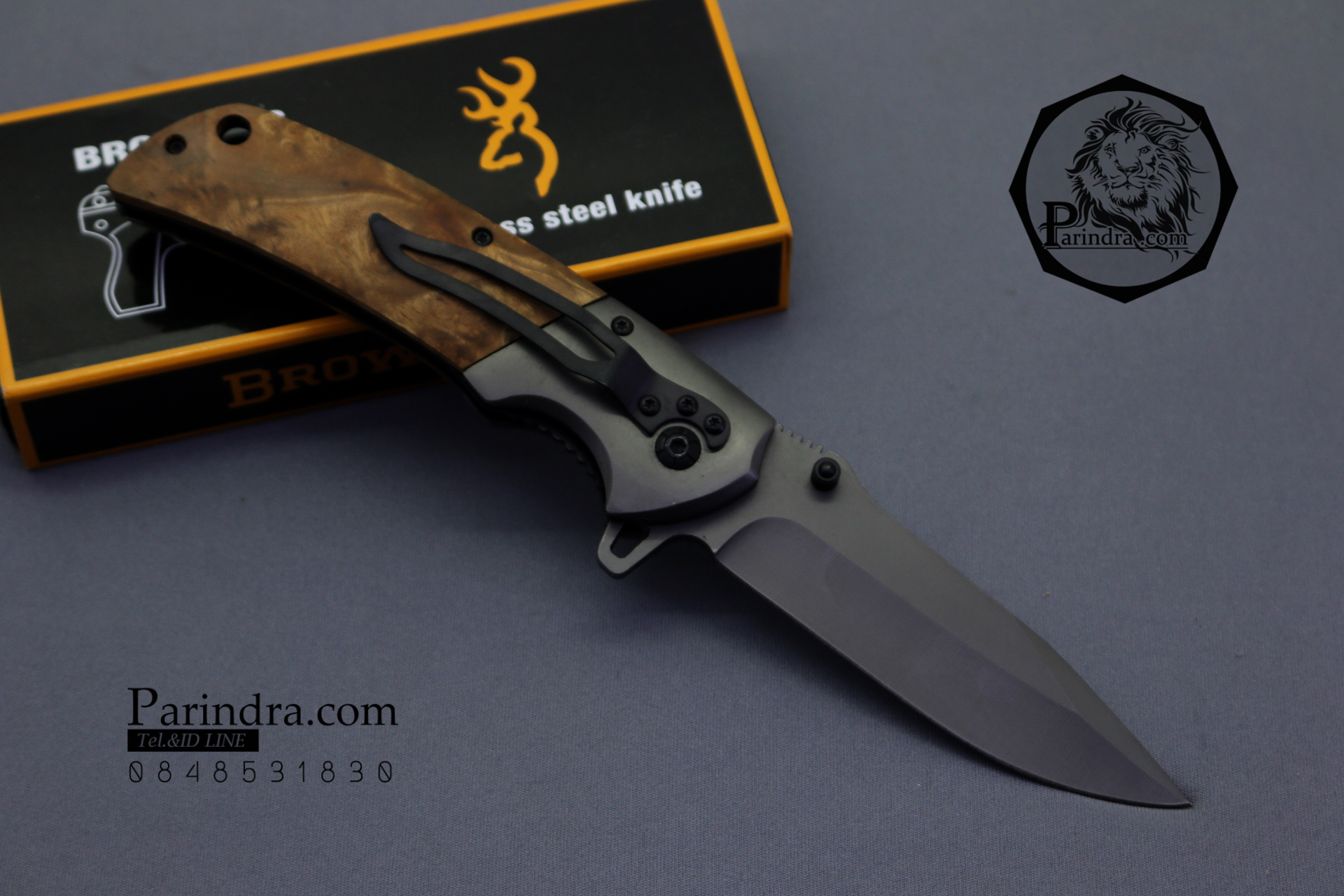 มีดพับสำหรับพกพาขนาด 8 3/4 Browning รุ่น 354 ด้ามไม้ (OEM)