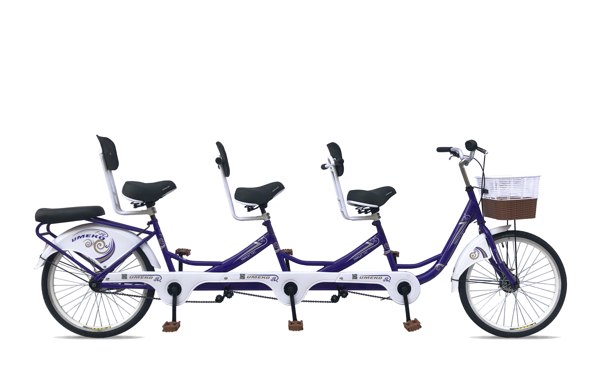 จักรยานสองตอน จักรยานแทนเดม UMEKO TRIPLET 191 3X4 1V 24" Tandem bike ล้อ 24 นิ้ว (3 คนปั่น มีเบาะท้าย)