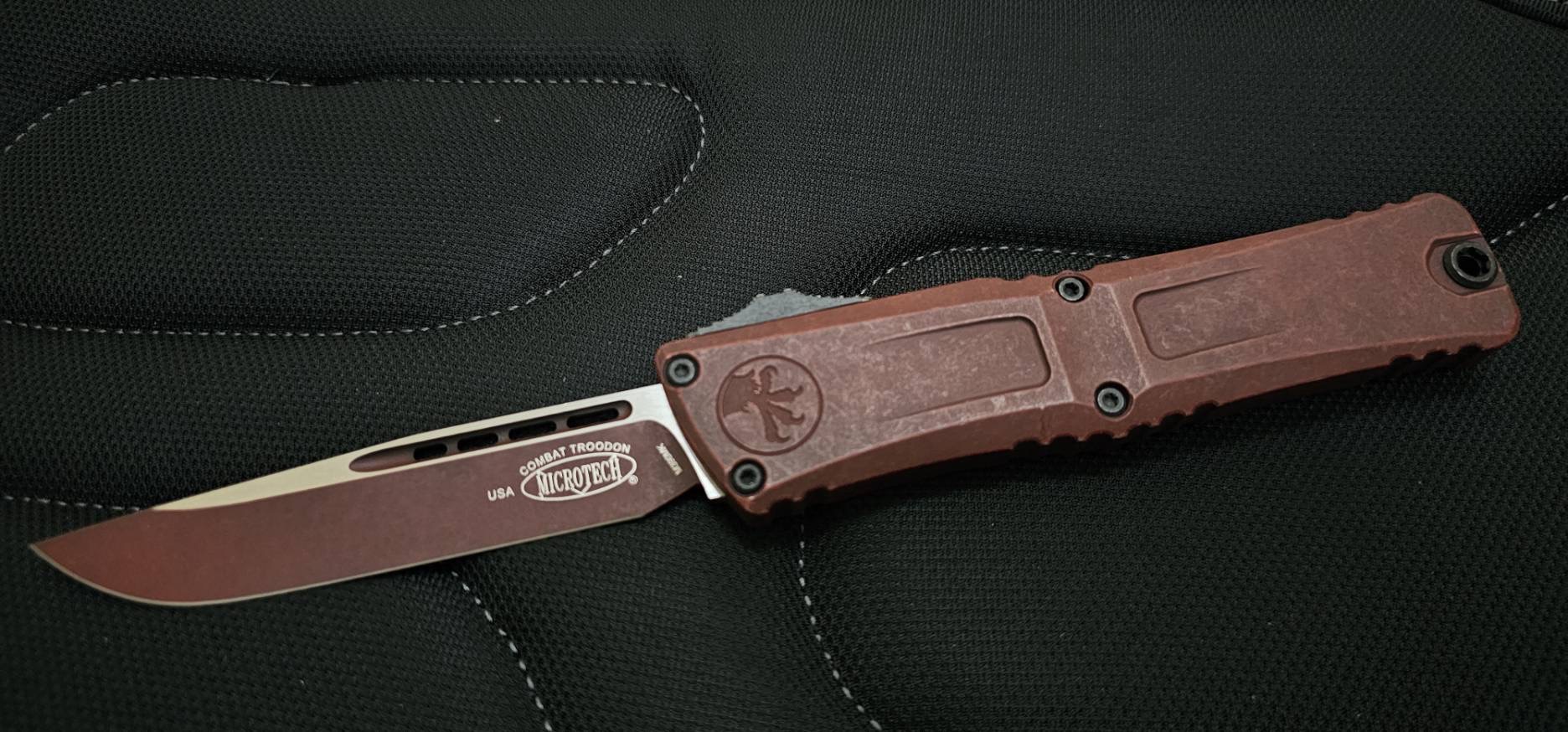Microtech Combat Troodon Gen III S/E Weathered Red Handle