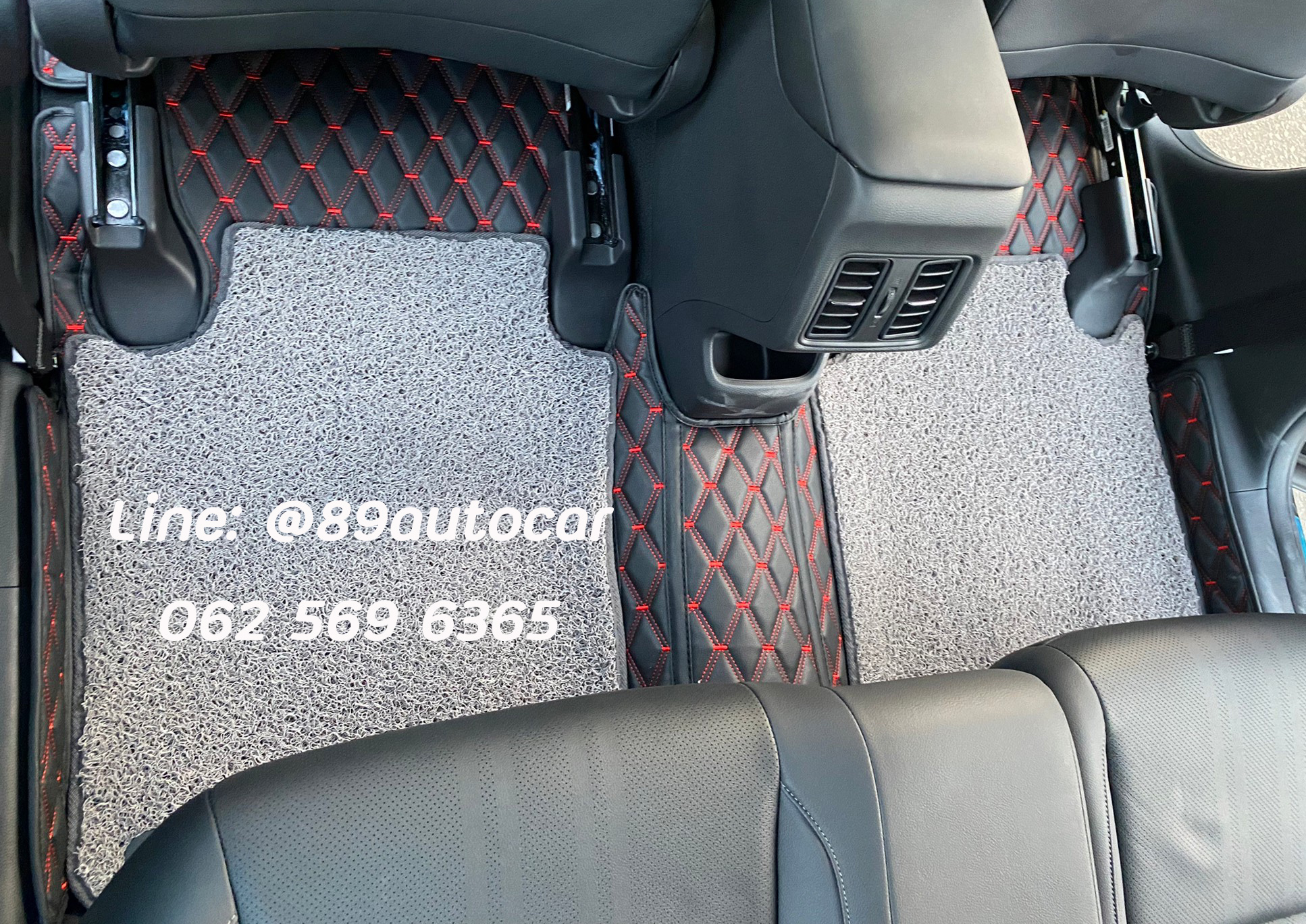 Honda HR-V (ฮอนด้า เอชอาร์วี) 2023 ปูพรมVVIP สีดำด้ายแดง เสริมไวนิลดักฝุ่นสีเทา