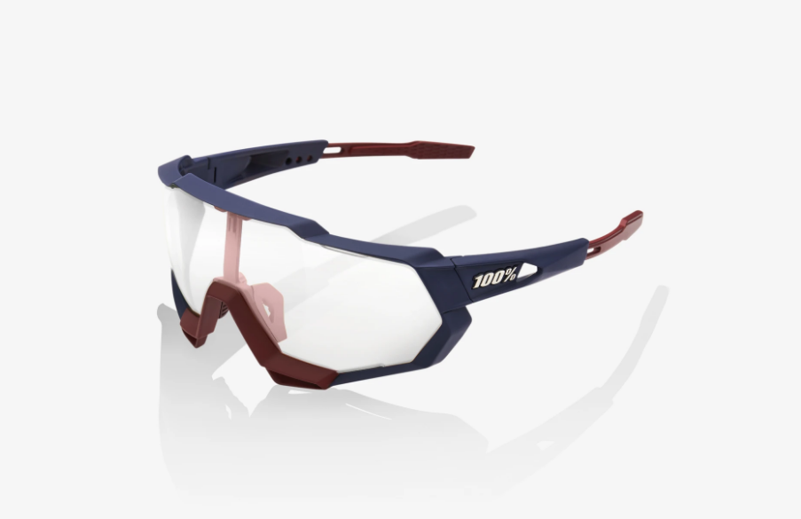 แว่นตา 100% SPEEDTRAP® Soft Tact Flume น้ำเงิน-แดง +เลนส์ใส