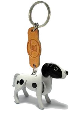 พร้อมส่ง พวงกุญแจหนังแท้ Handmade รูปหมาอเมริกัน