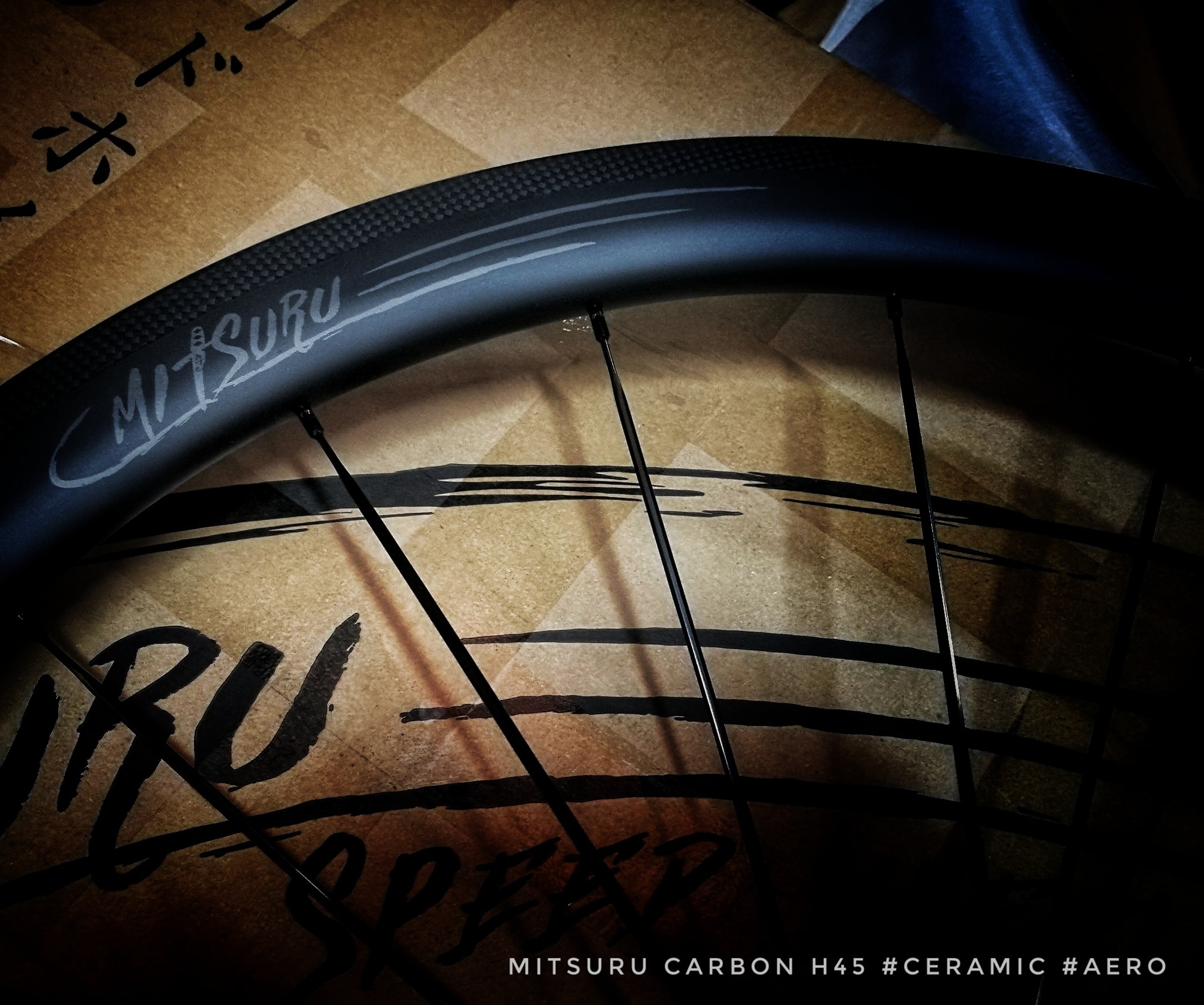 ชุดล้อเสือหมอบ Mitsuru Carbon H45 speed wheel with Ceramic 700C ขอบสูง45มม.
