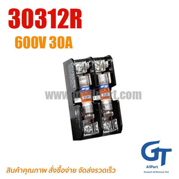 ฐานฟิวส์ Mersen Ferraz , 30312R , Fuse Holders 600V 30A Class 2-pole