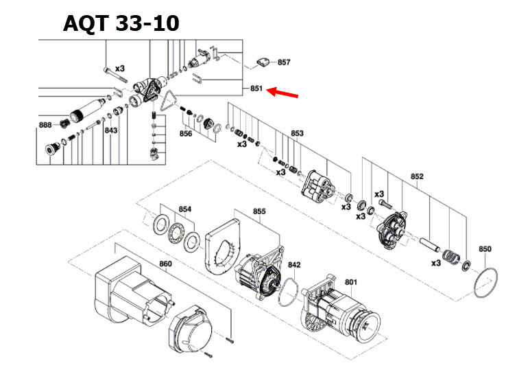 ตัวปรับแรงดัน AQT 33-10 [#851] เครื่องฉีดล้างแรงดันสูง BOSCH บอช (แท้-สั่ง)