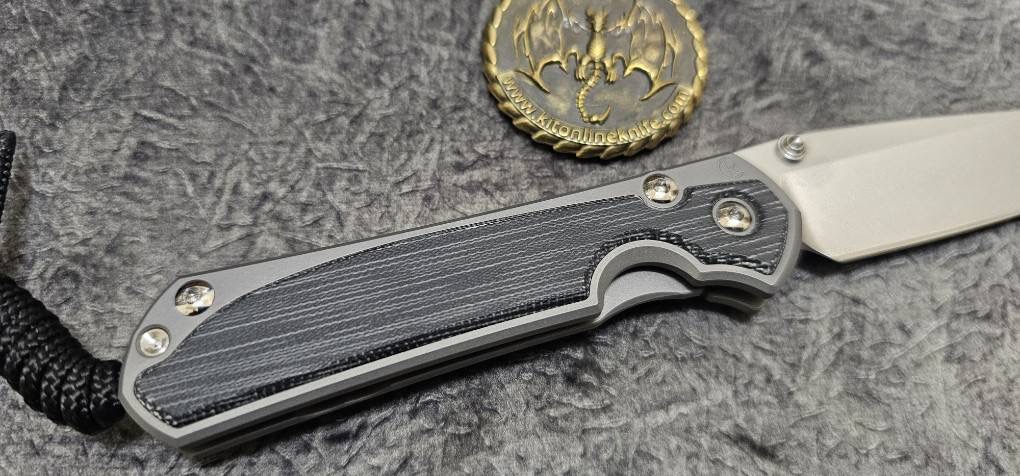 Chris Reeve Small Sebenza 31 lnlay LH Drop Point Black Canvas Glass Blasted Micarta CPM Magnacut(มือซ้าย)