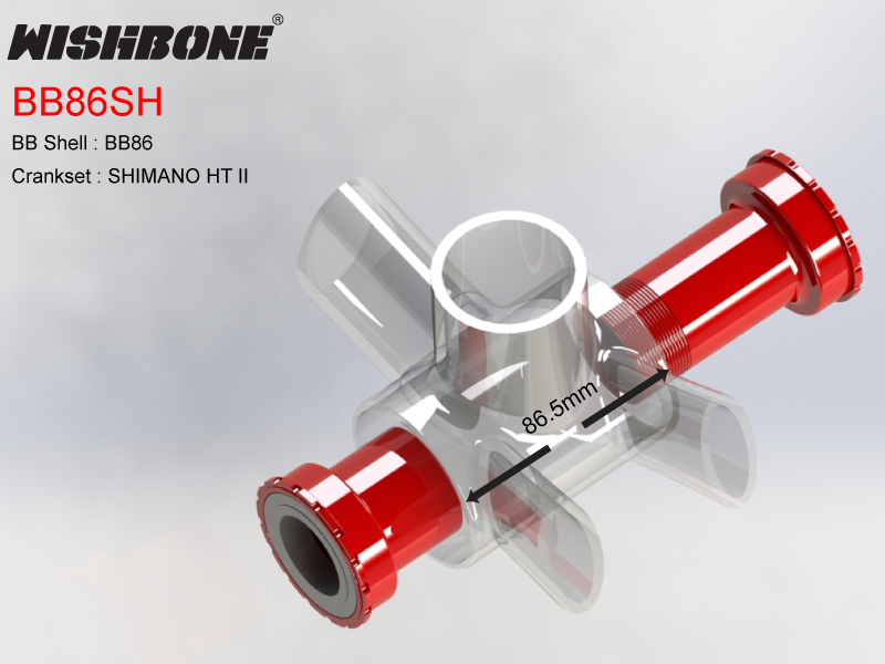 กะโหลก WISHBONE BB86-SH, SHIMANO CRANKSET, FOR FRAME GIANT, BMC, ORBEA, STROCK, SCOTT, etc