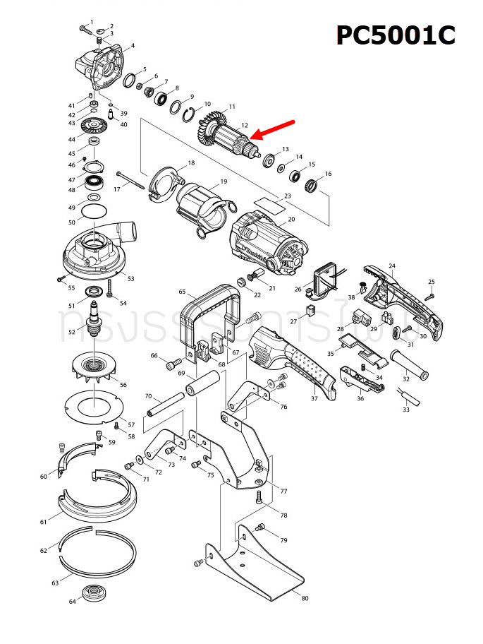 ทุ่น เครื่องขัดคอนกรีต Makita มากีต้า PC5001C, PC5000C (แท้) ##