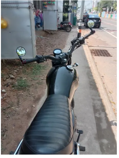 กระจกปลายแฮนด์ ทรงกลมมิเนียมทั้งชิ้น (ใส่ได้ทุกรุ่น) กระจกสีใสไม่หลอกตา+น็อต