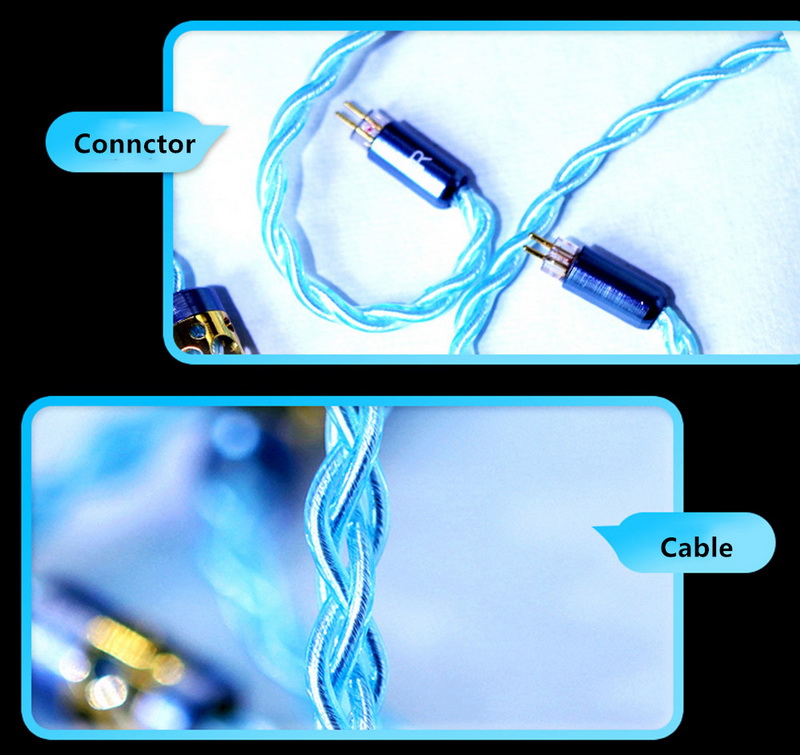 ขาย Hakugei Galaxy สายอัพเกรดหูฟัง Litz 6N OCC ชุบเงิน หุ้มฉนวนใส PE สีฟ้า