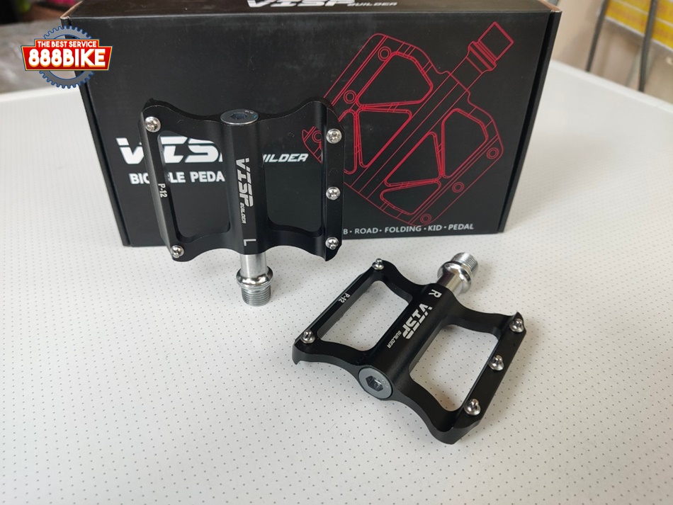 บันไดจักรยาน VISP P-12 ALLOY PEDALS, DU-BEARING สีดำ เบา ลื่นสุดๆ