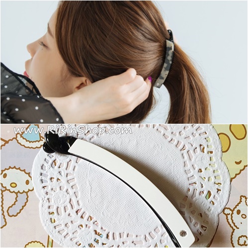 Renachris กิ๊บกล้วยเซลลูโลสขาวแต่งคริสตัล swarovski