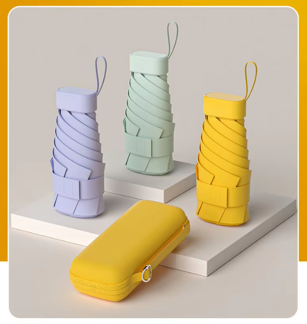 ร่มพับมินิ 5 ตอน 19 นิ้ว 6 ก้าน พร้อมกระเป๋าสายหิ้ว รุ่น NQ-270