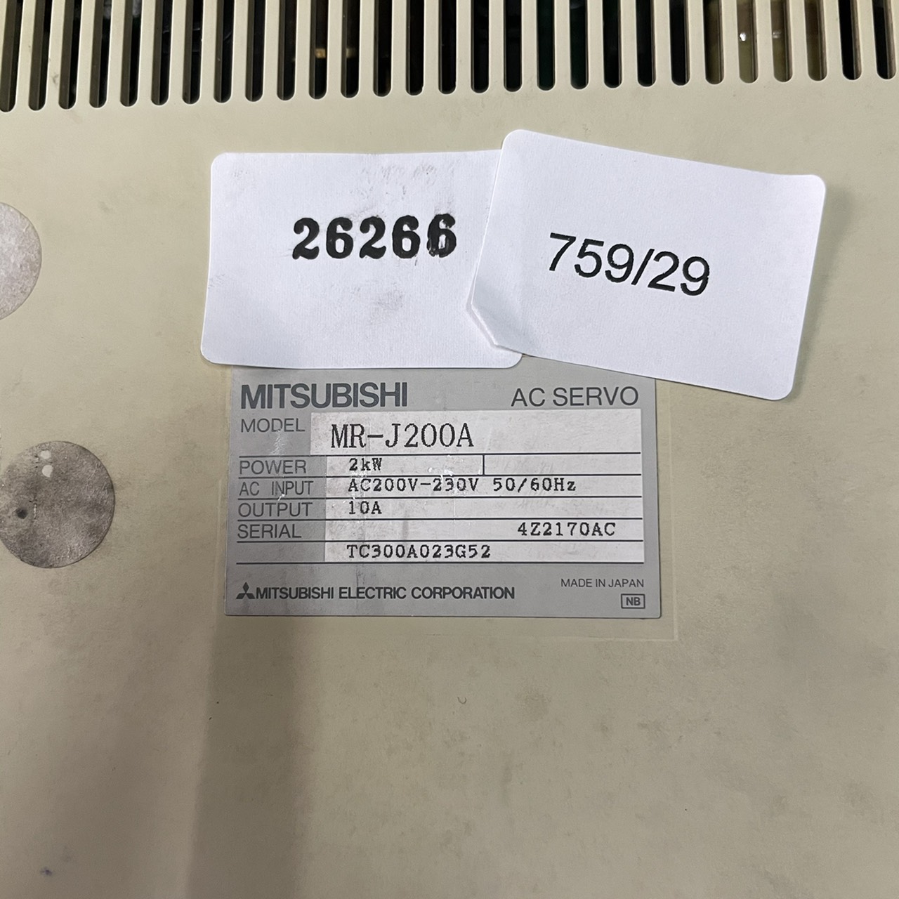 MR-J200A SERVO DRIVE " MITSUBISHI "