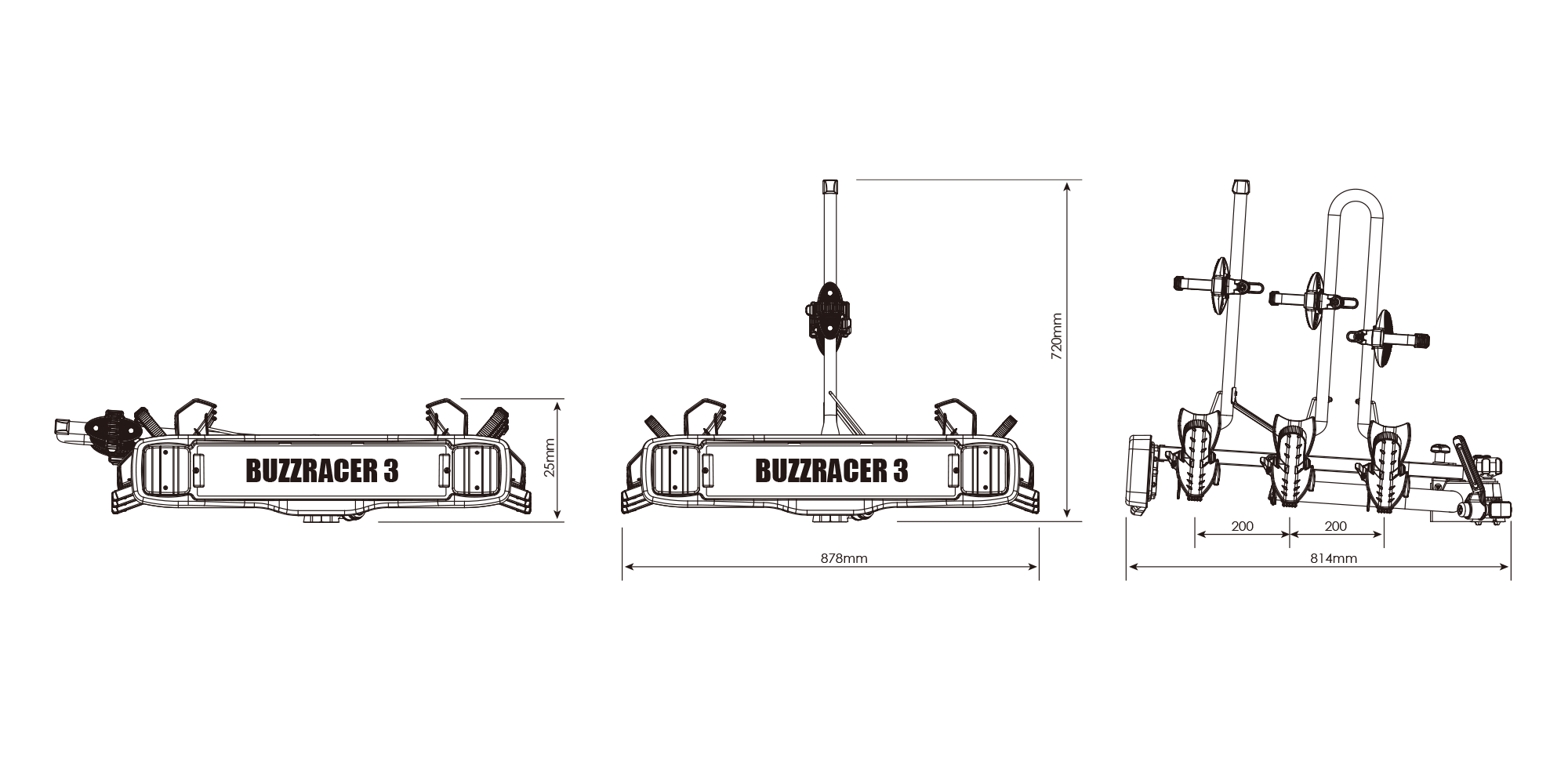 แร็คจักรยาน แร็คท้ายรถ BUZZRACK BUZZRACER 2, 2 BIKES REAR RACK. (ECE APPROVED AND XP)
