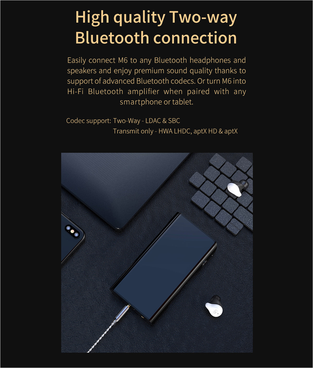 ขาย Shanling M6 Dap รองรับ Two-way Bluetooth , DSD 256 , 32bit/768kHz