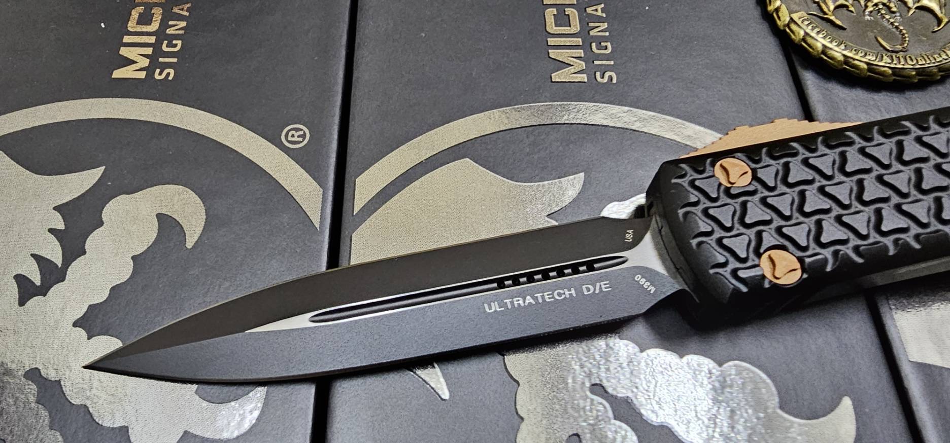 MICROTECH TRI-GRIP ULTRATECH "EKNIVES EKCLUSIVE" COPPER CERAKOTE OTF KNIFE 3.4" DAGGER