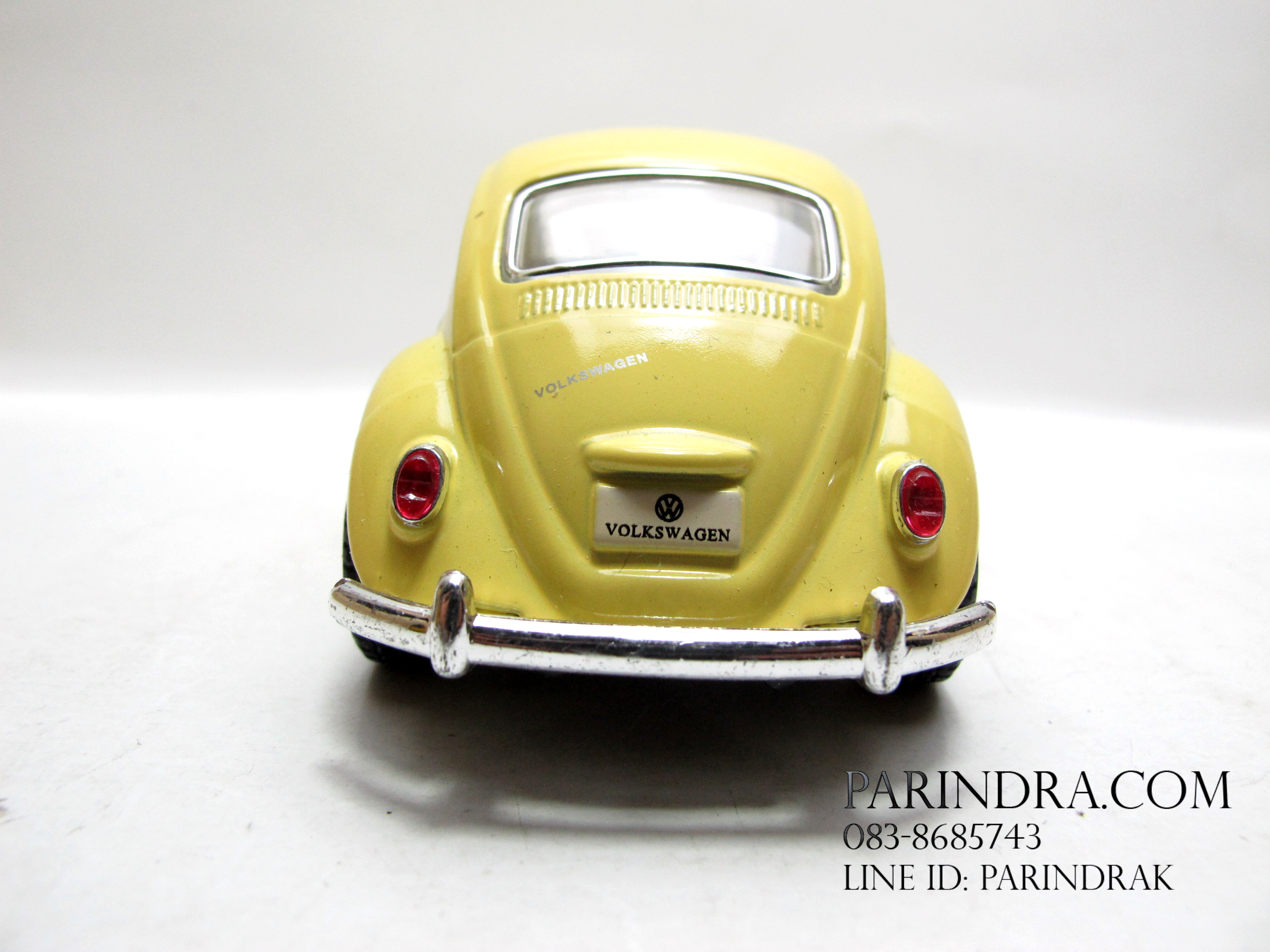 โมเดลรถเหล็กรถเต่า Volkswagen 1967 อัตราส่วน 1:32 สีเหลืองอ่อนงาช้าง
