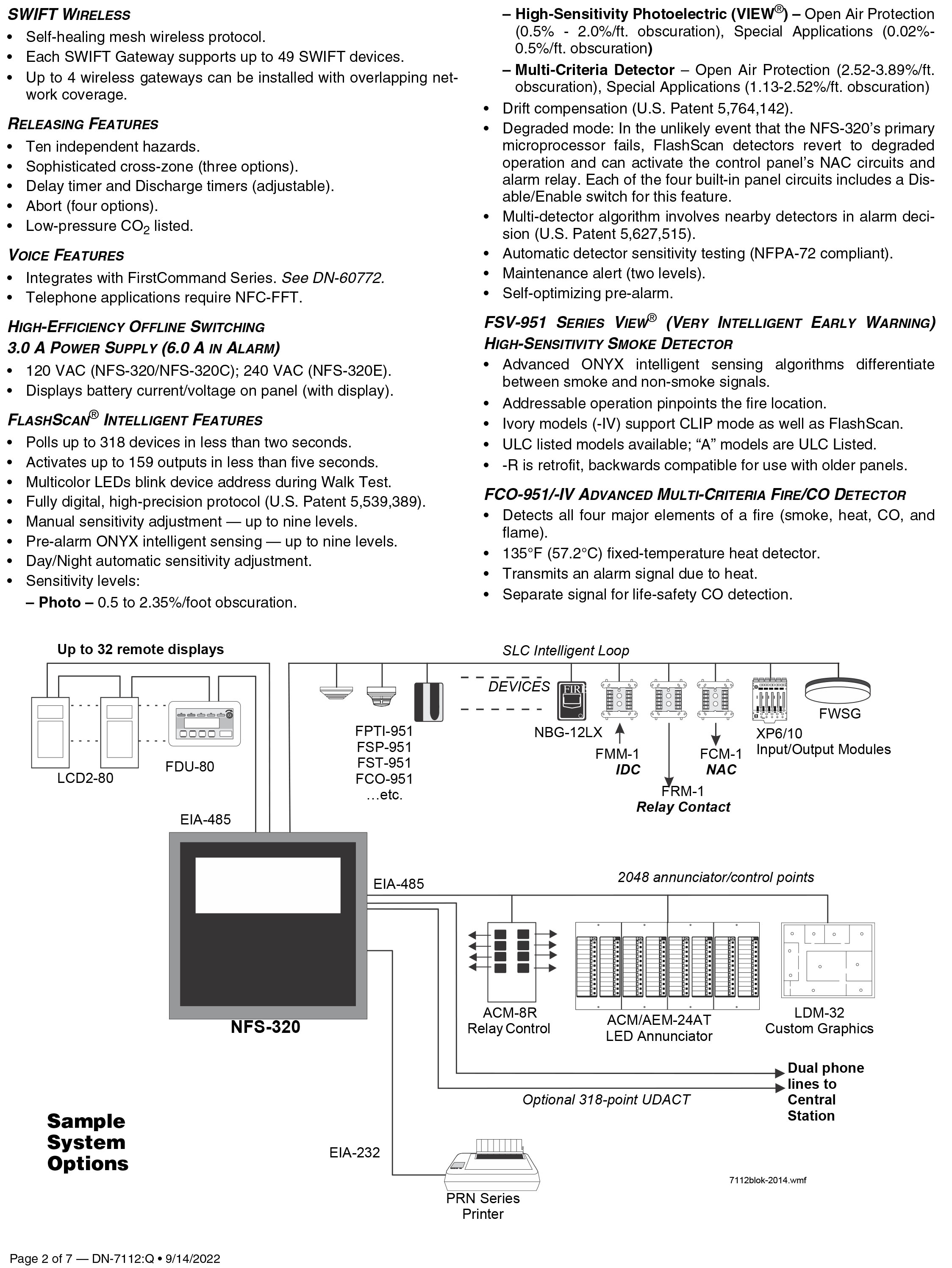 "NOTIFIER" NFS-320E 1 loop Intelligent. Fire alarm.control panel UL/USA Standard