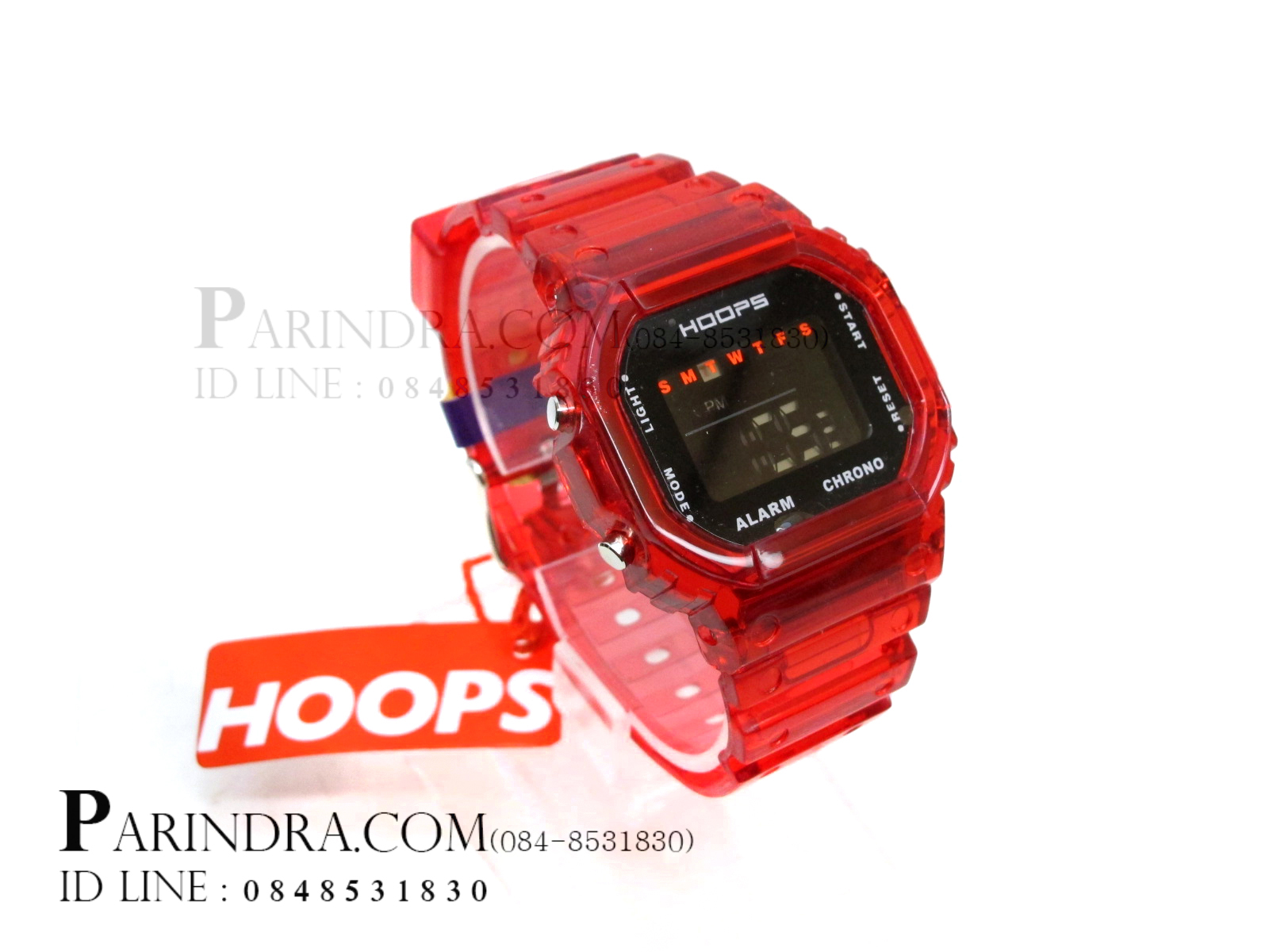 นาฬิกา Hoops ระบบดิจิตอลสีแดงใส