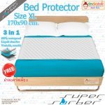 แผ่นรองกันเปื้อน Supersorber ซับน้ำได้ 100% BED Protector รุ่น XL ขนาด 170x90cm. ใช้กับเตียงขนาด 6 ฟุต แถมฟรีผ้าสอดรัดเตียง หนากว่า นุ่มกว่า ไม่ร้อน